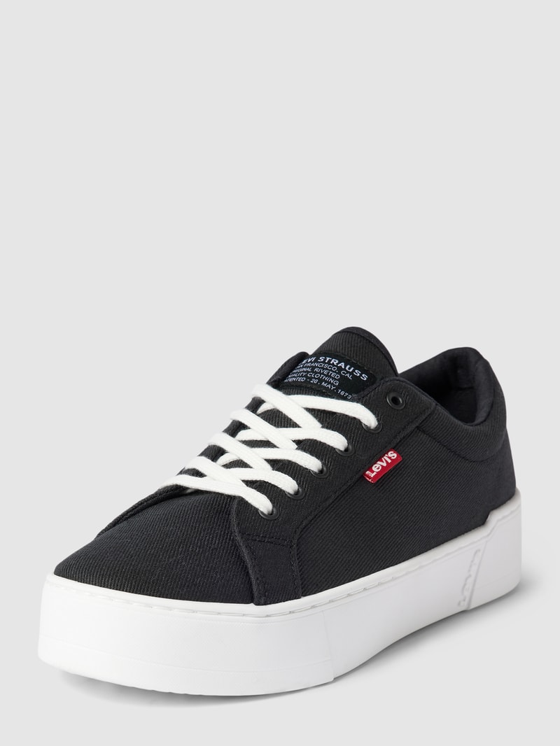 Plateau-Sneaker mit Label-Details Modell 'TIJUANA' in schwarz