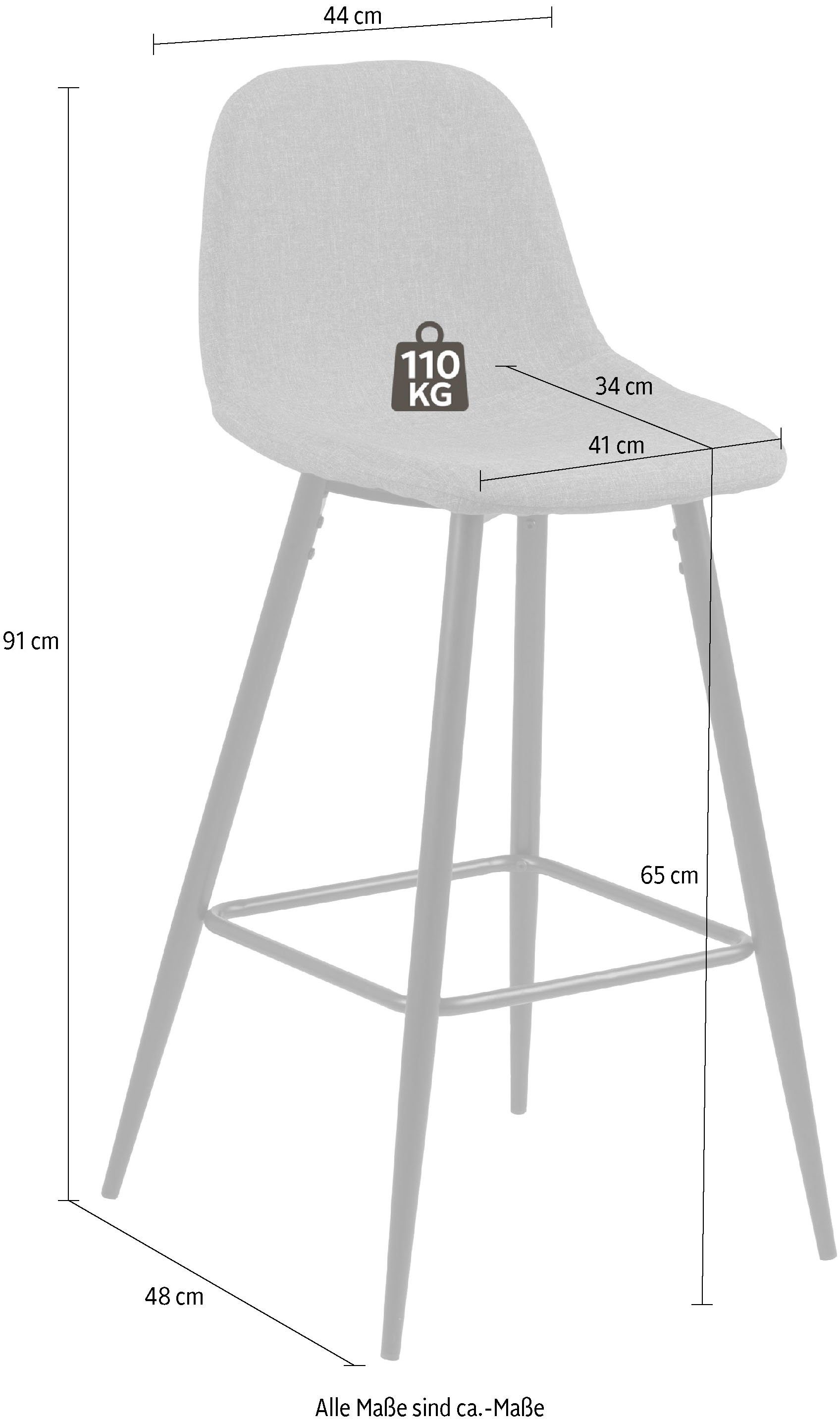 ACTONA GROUP Bistrostuhl Wilma, 2er Set, zwei pflegeleichte Bezugsqualitäten, Sitzhöhe 65 cm