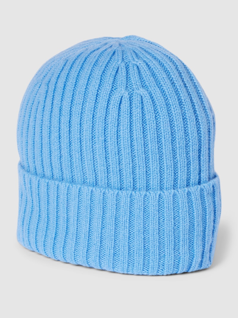 Beanie mit breitem Umschlag in bleu