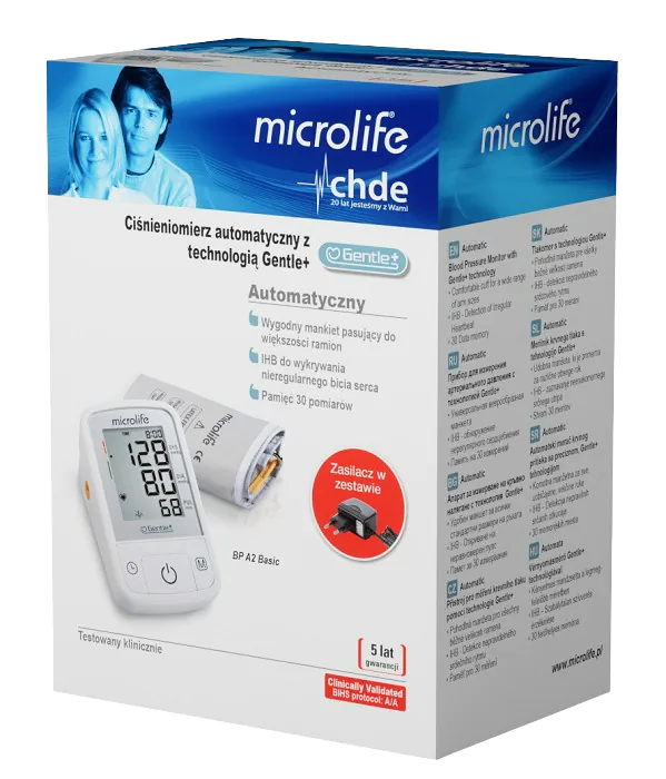 „Microlife BP A2 Basic“, automatinis žastinis kraujospūdžio matuoklis su maitinimo šaltiniu
