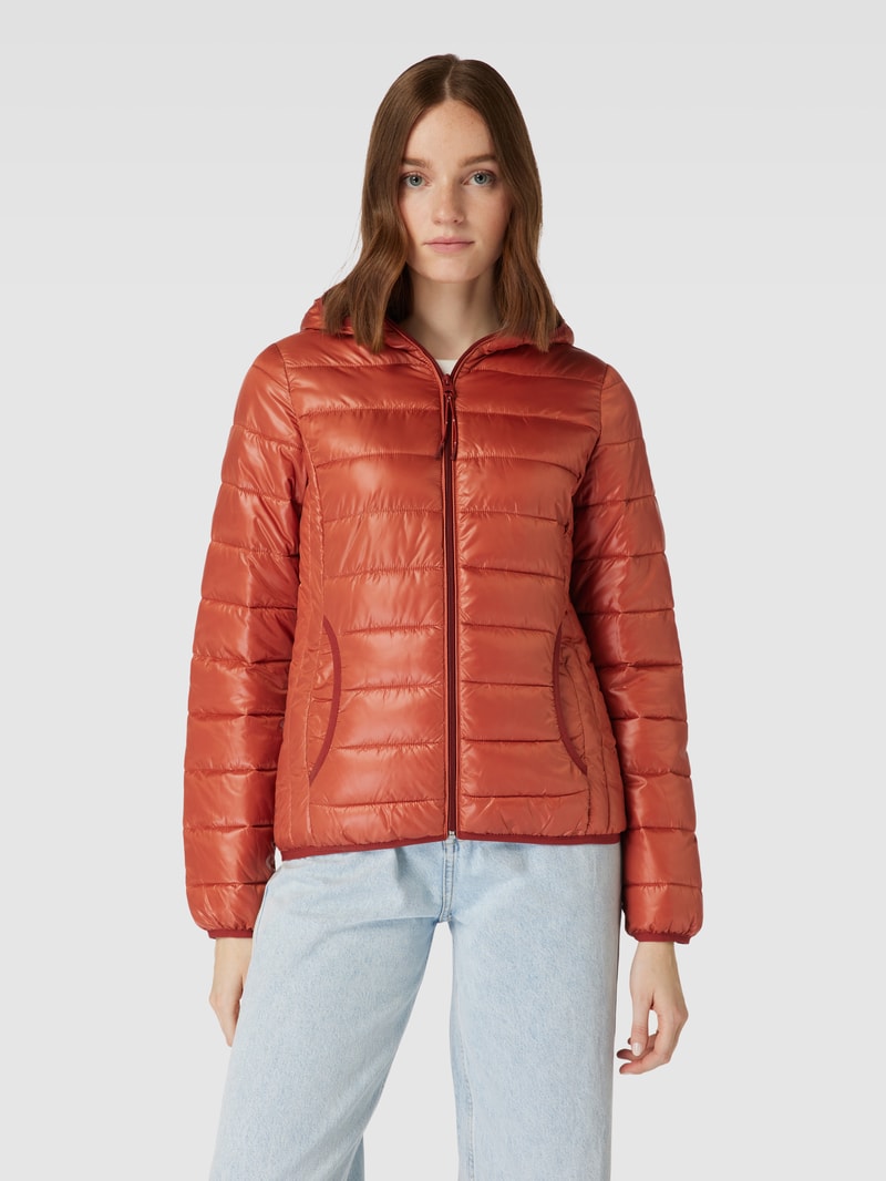 Steppjacke mit Eingrifftaschen in rostrot