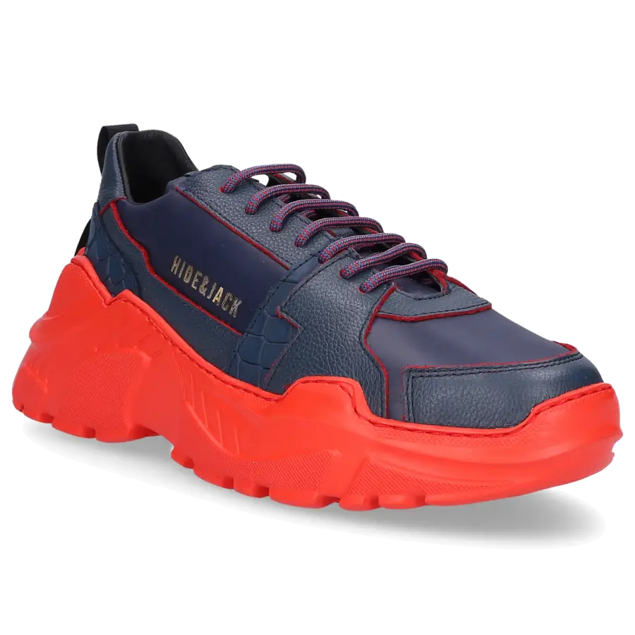Hide & Jack - Sneaker low SPEEDBUMP Kalbsleder Logo blau - blau