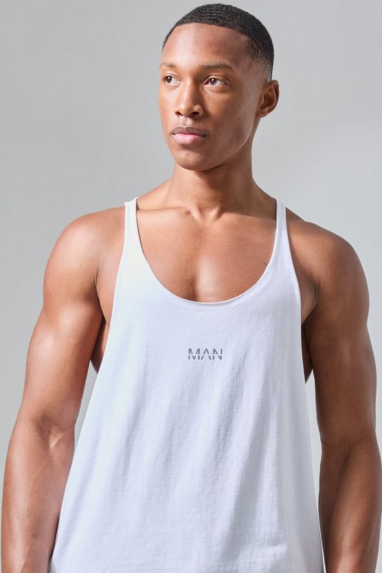 Man Active Jersey-Tanktop mit rohem Saum