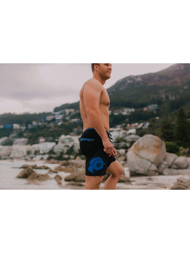 GUGGEN MOUNTAIN Badehose Kariert in Blau günstig kaufen