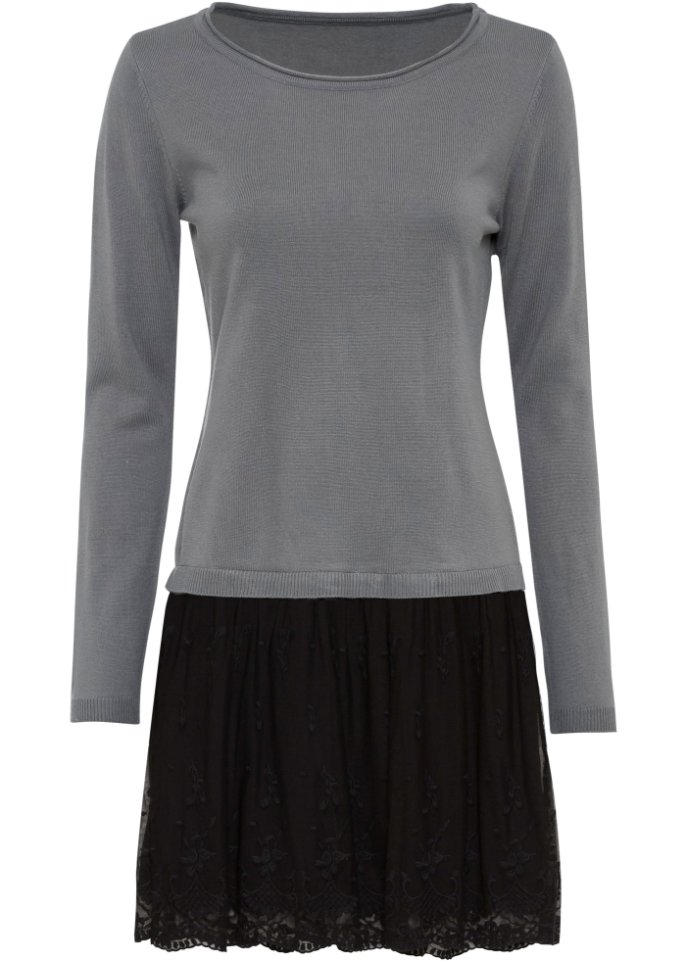 Strickkleid mit Spitzenrock