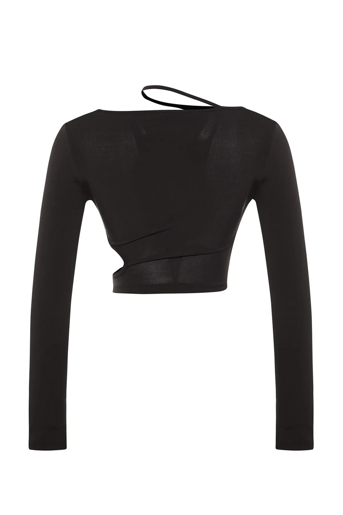 Trendyol Collection  Schwarze gestrickte Bluse mit Fenster-/Ausschnittdetails TPRAW23BZ00031