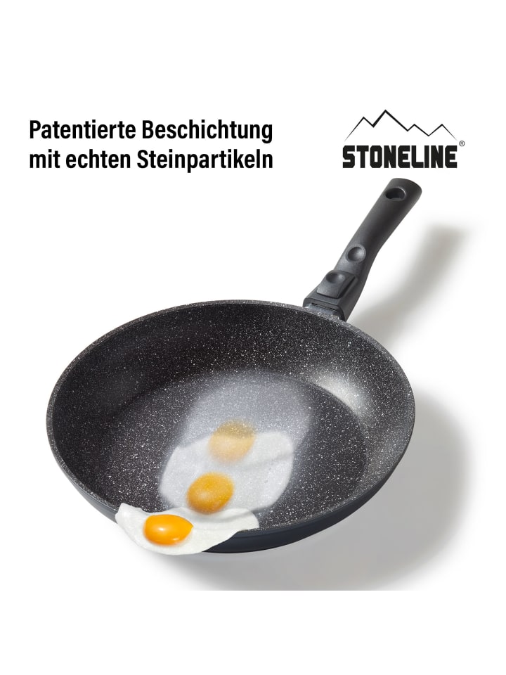 Stoneline Schmorpfanne mit abnehmbarem Griff | ohne Deckel in Anthrazit | 24cm günstig kaufen Ø 24cm