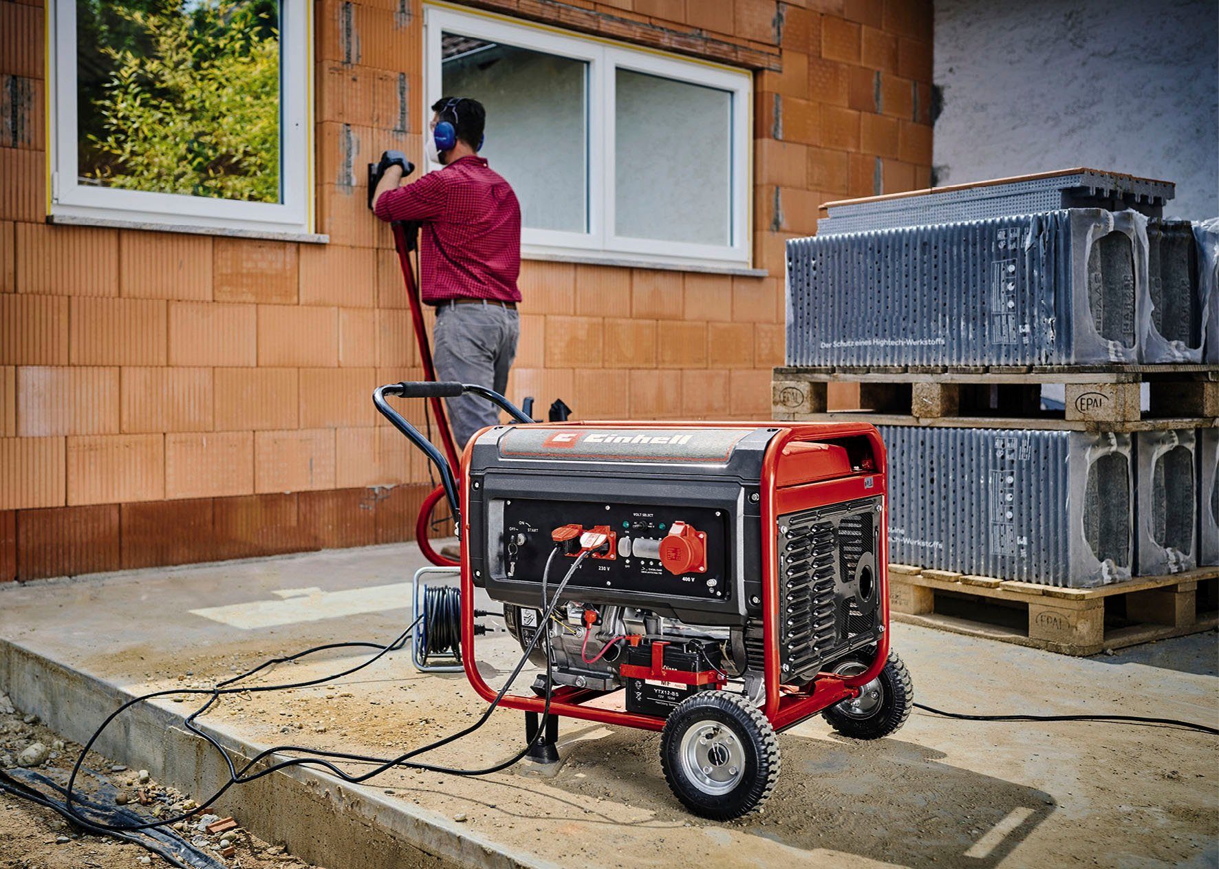 Einhell Stromerzeuger TC-PG 65/E5, (1-tlg), Benzin, inkl. 12 V Starterbatterie