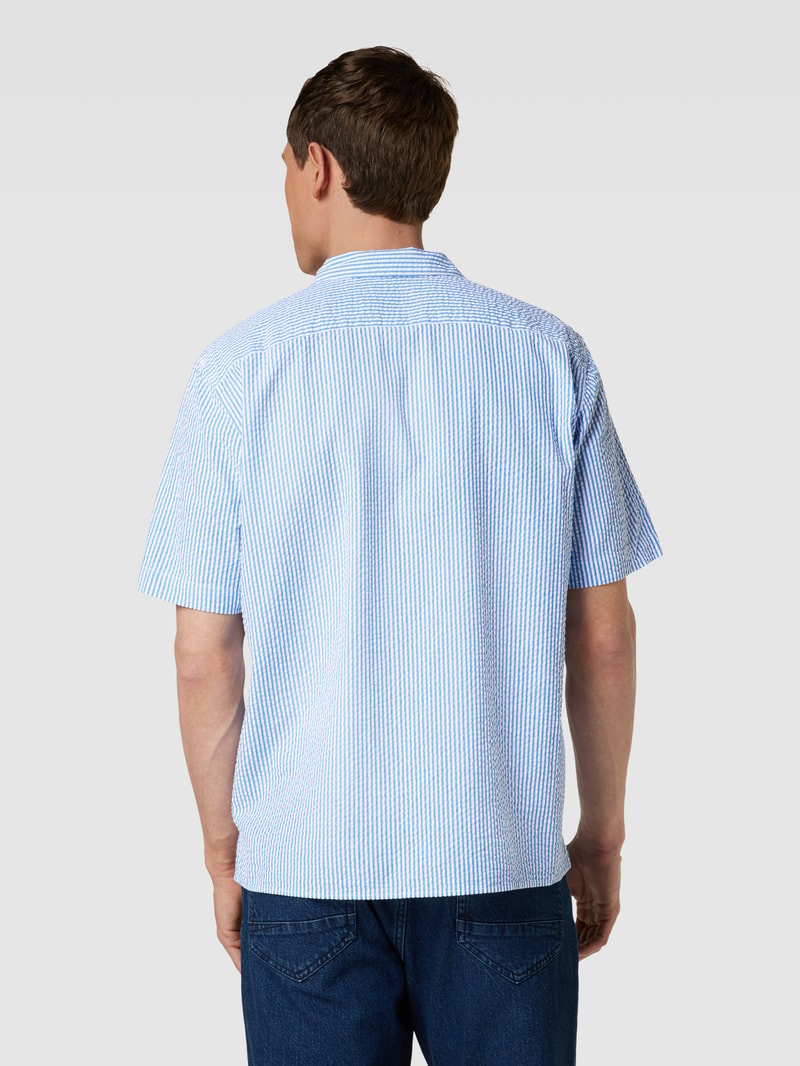 Regular Fit Freizeithemd mit Streifenmuster in royalblau