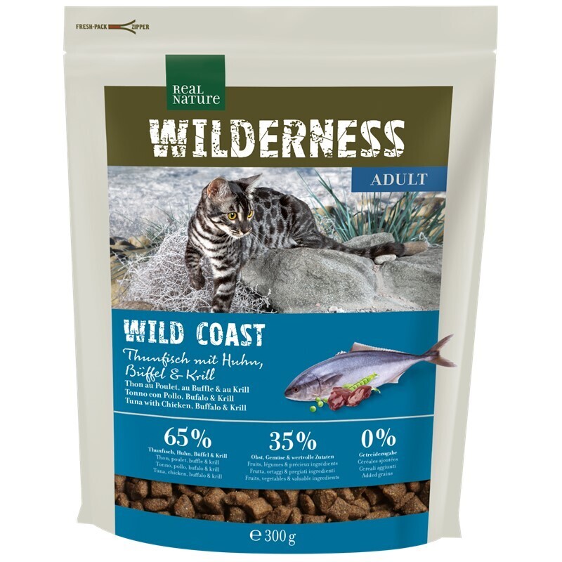 REAL NATURE Trockenfutter REAL NATURE WILDERNESS Wildcoast Adult Thunfisch mit Huhn, Büffel & Krill 300 g
