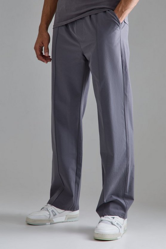 Elasticated Technical Stretch Relaxed Pintuck Trouser