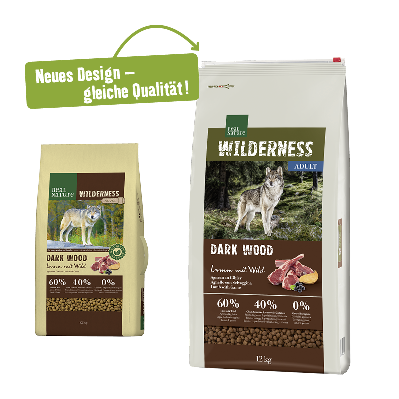 REAL NATURE Hundetrockenfutter REAL NATURE WILDERNESS Dark Wood Lamm mit Wild 12 kg
