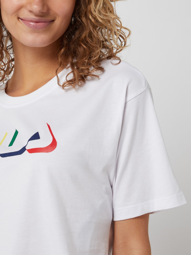 Cropped T-Shirt aus Baumwolle Modell 'Boituva' in weiß