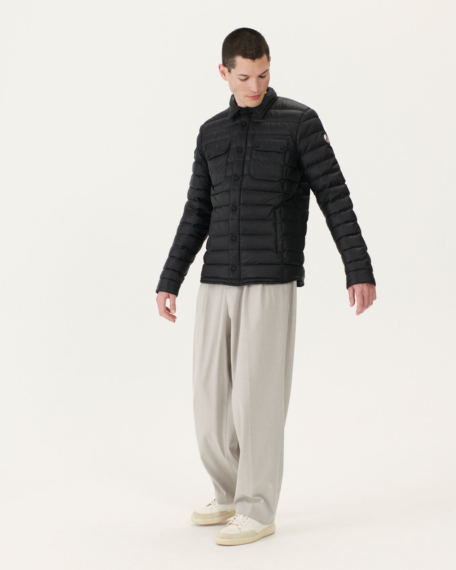 Doudoune légère col chemise Noir Cris