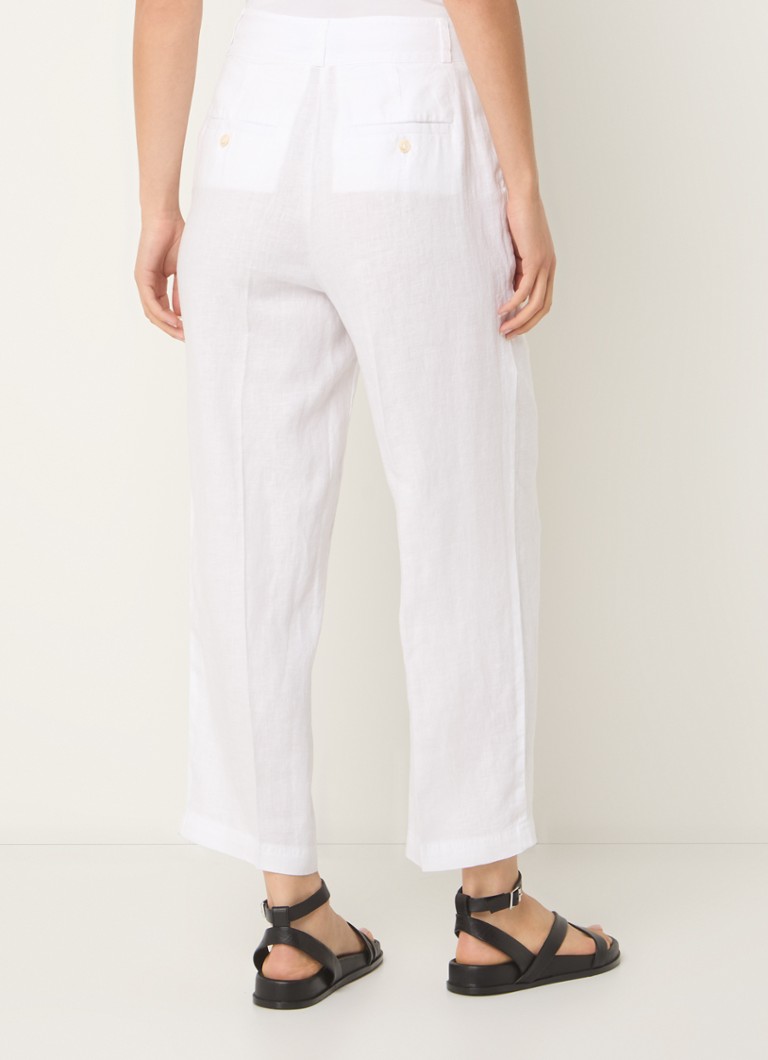 Pantaloni cropped in lino a vita alta e gamba dritta di Benetton