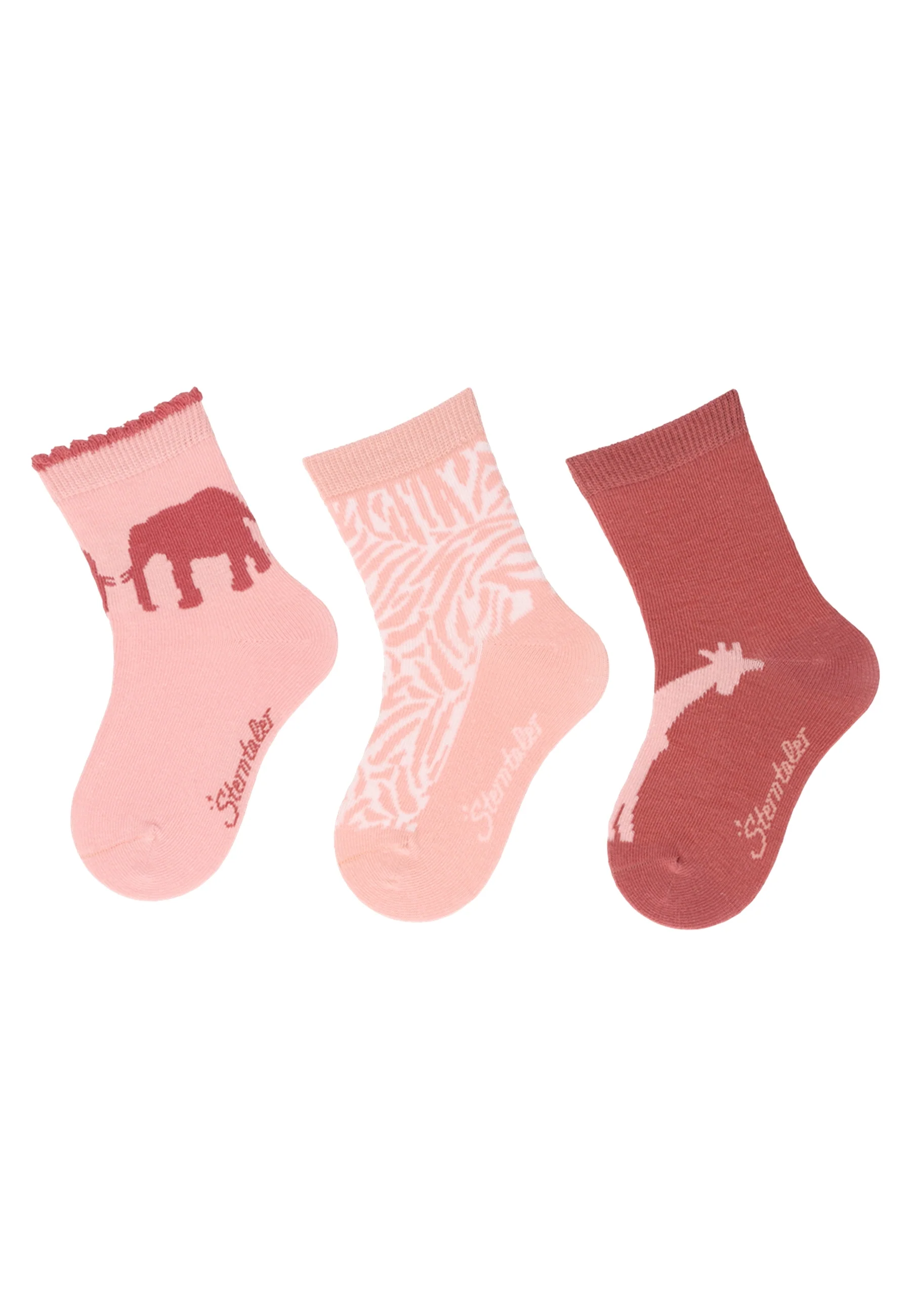 Socken im 3er Pack mit Motiv Afrika in versch. Farben