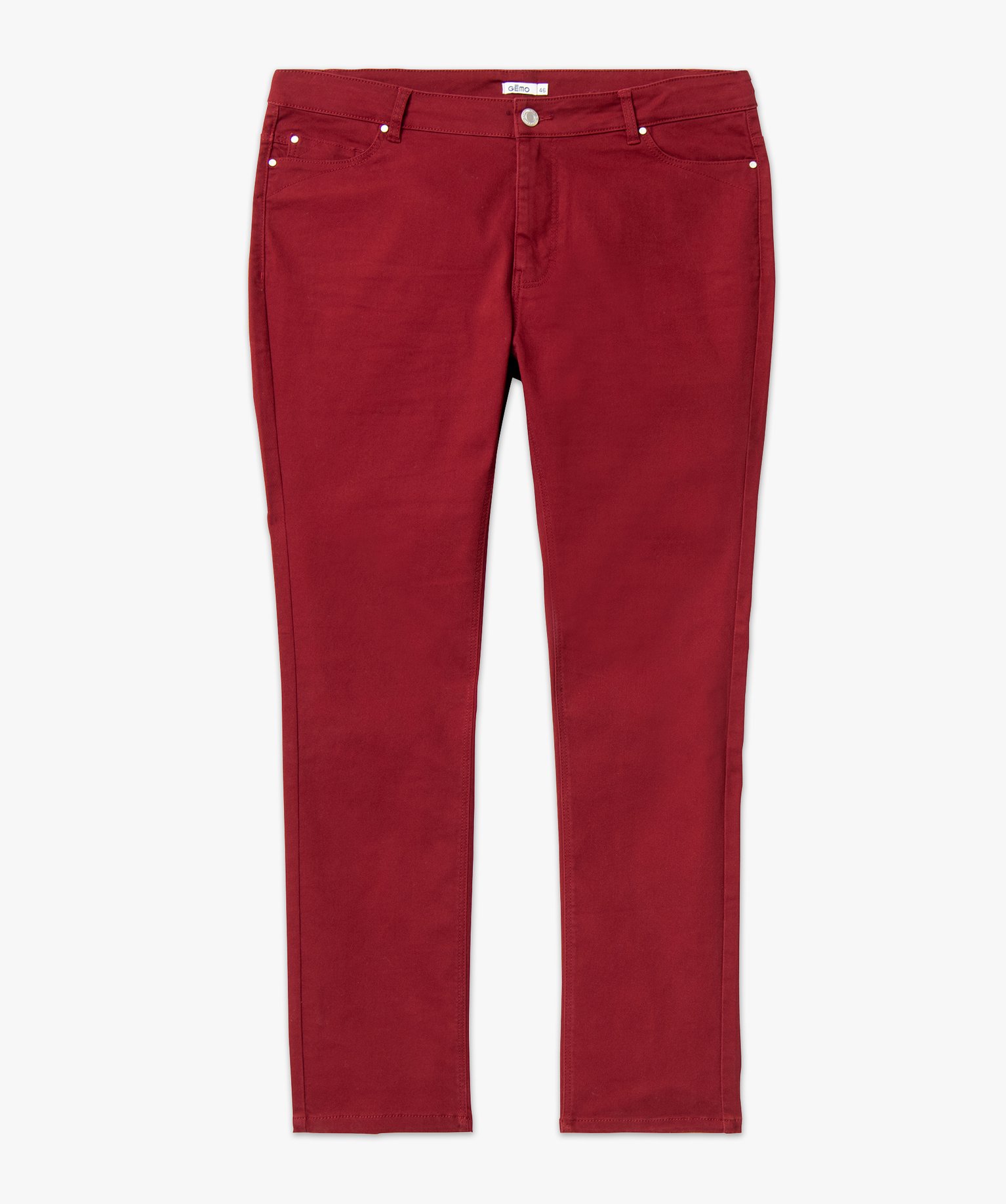 Pantalon femme grande taille coupe Regular rouge fonce | GEMO