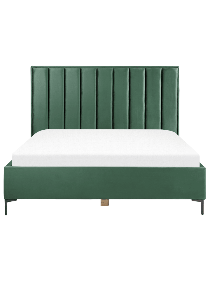 Beliani Doppelbett SEZANNE in Grün/Schwarz - (W) 190 x (H) 142 x (L) 215 cm günstig kaufen onesize