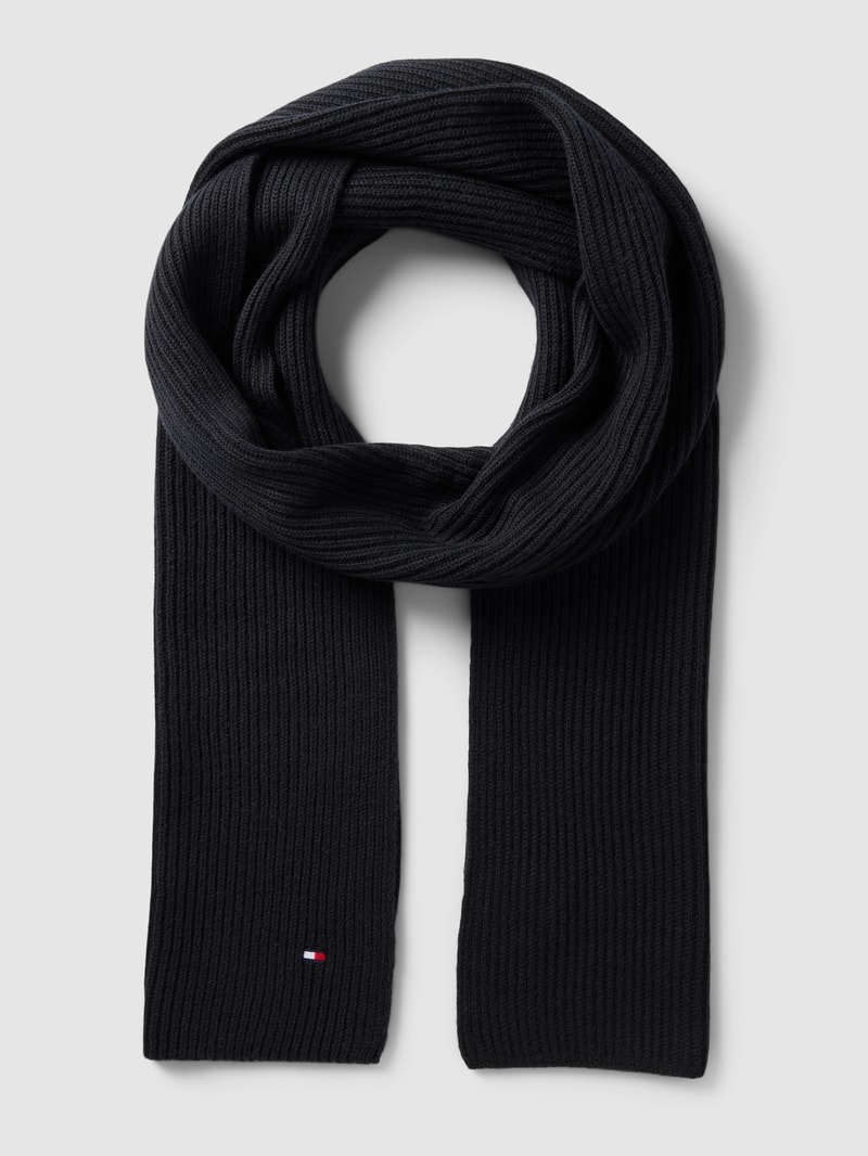 Schal mit Label-Stitching Modell 'ESSENTIAL FLAG' in schwarz