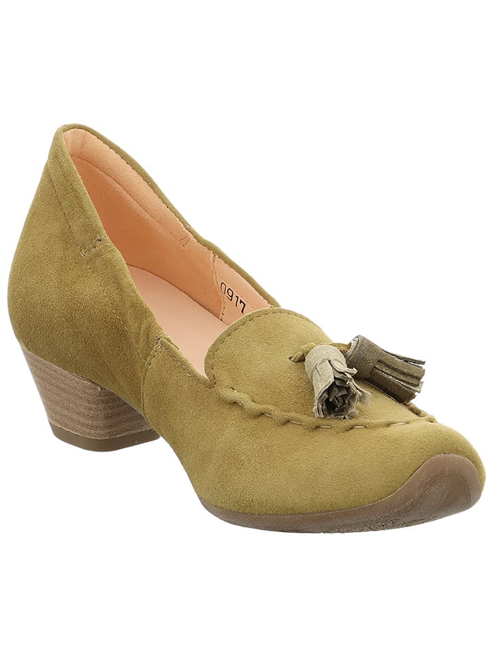 Think! Leder-Pumps in Khaki günstig kaufen