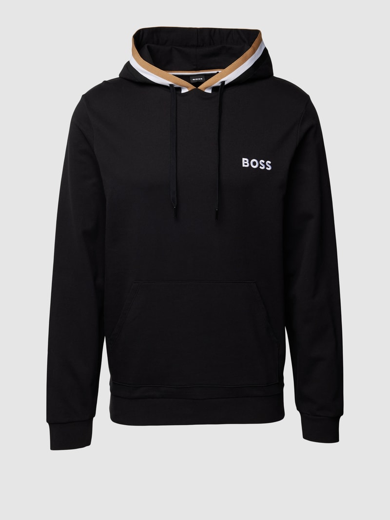 Hoodie mit Label-Stitching Modell 'Iconic' in schwarz