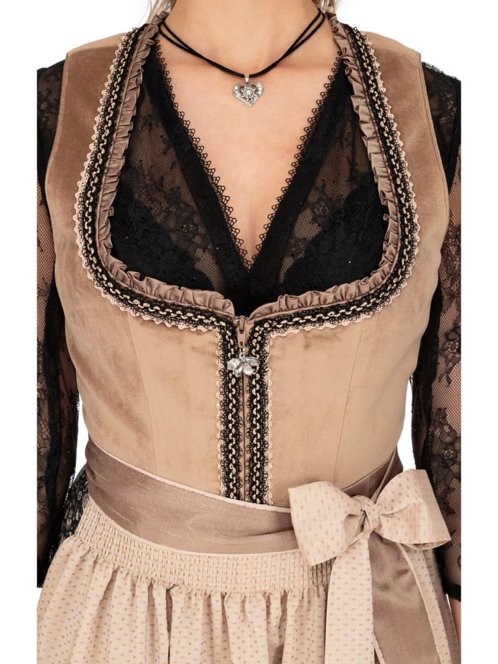 KRÜGER Midi Dirndl SELENE in hellbraun günstig kaufen