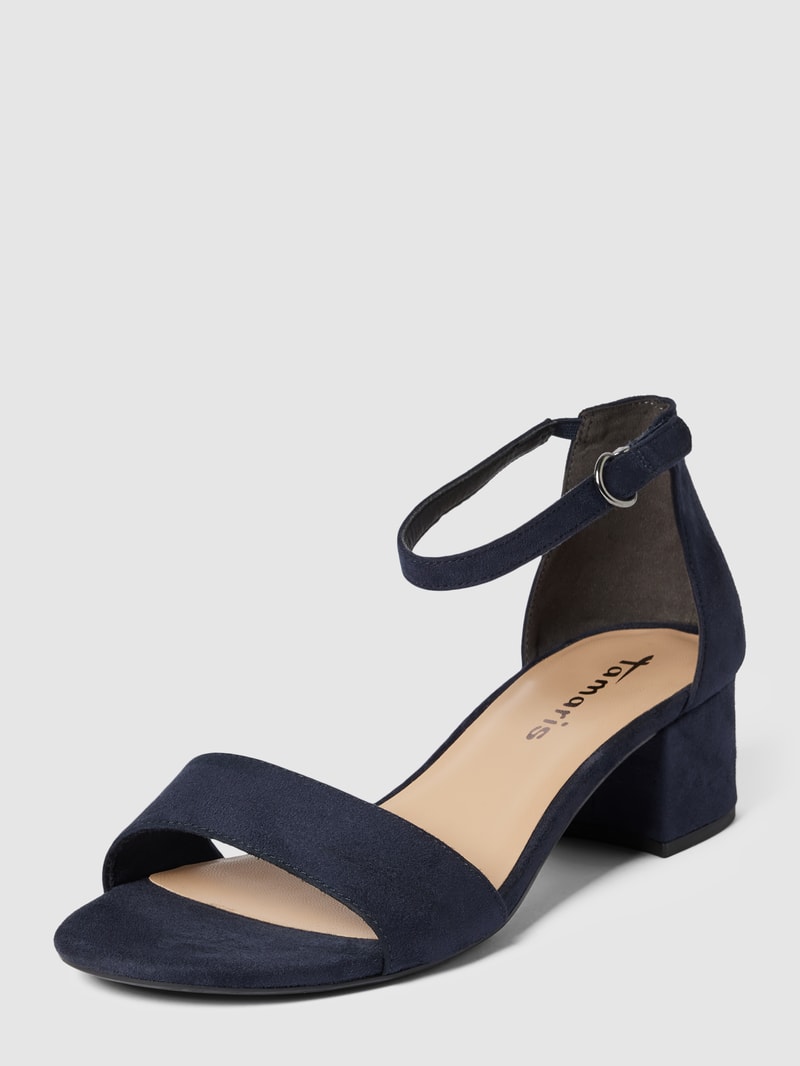 Sandalette in Wildleder-Optik in dunkelblau