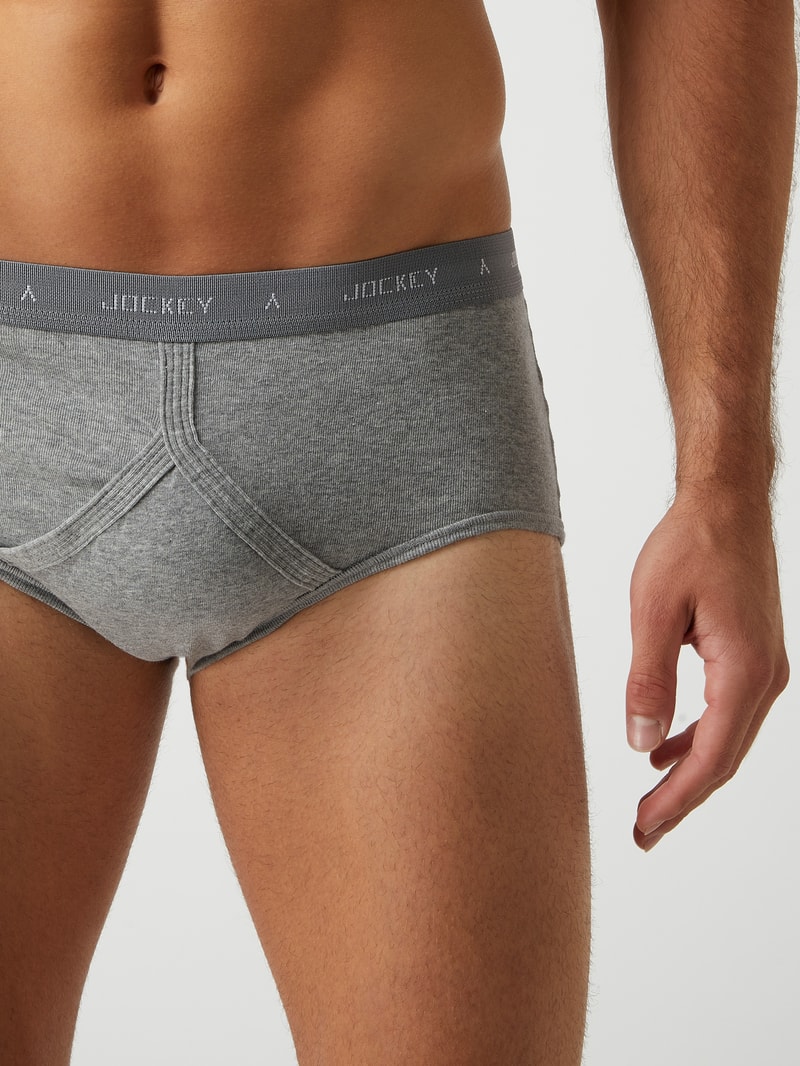 Slip im 3er-Pack in mittelgrau meliert