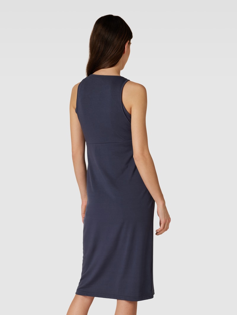 Knielanges Umstands-Kleid mit Still-Funktion Modell 'IDA' in marineblau
