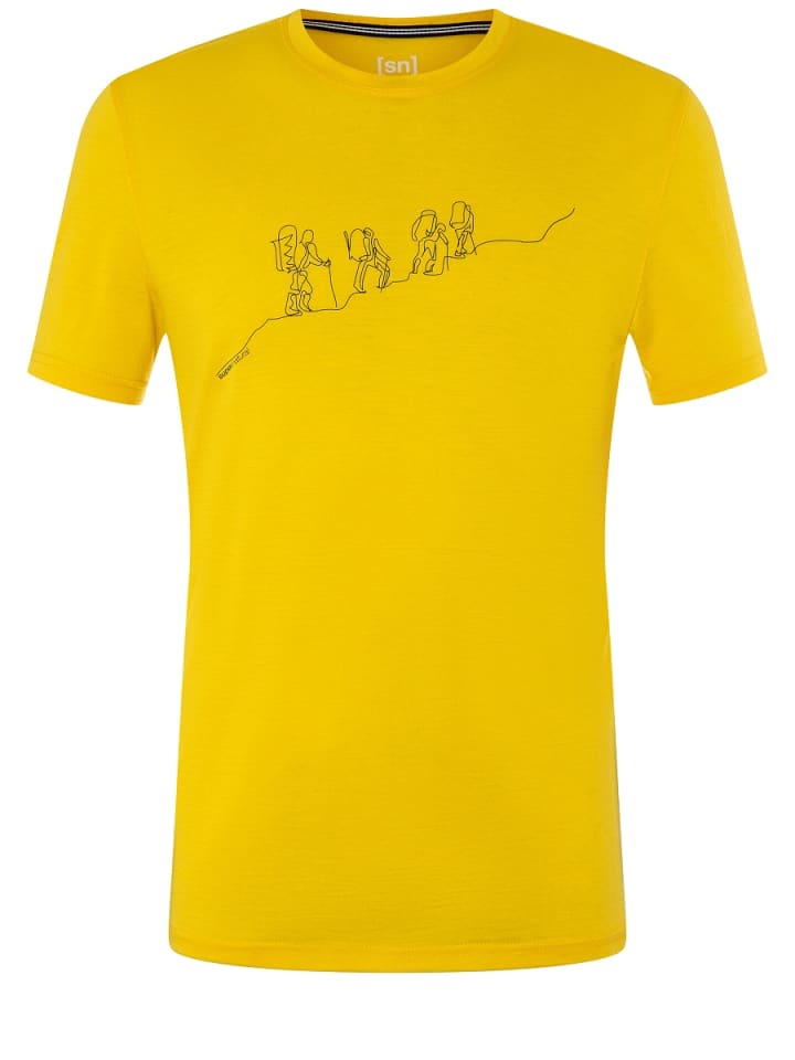super.natural Merino T-Shirt M HIKING TEE in gelb günstig kaufen