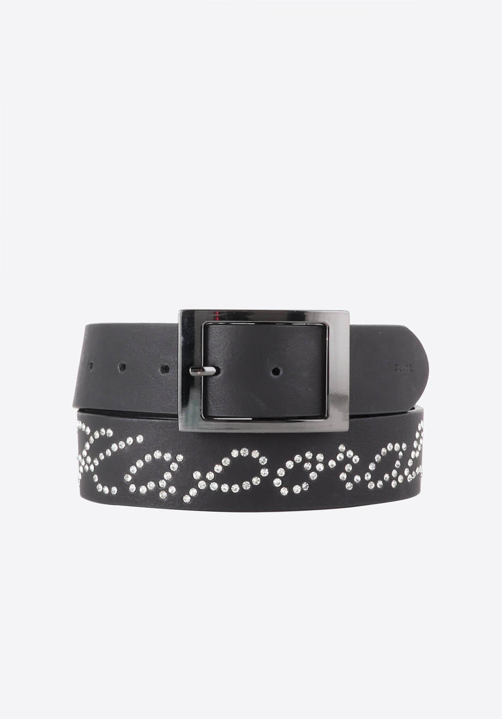 HETEL  Ceinture en cuir noir avec strass Femme