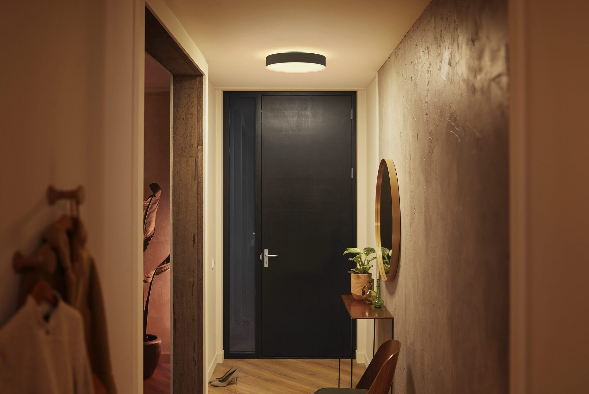 Philips Hue LED Deckenleuchte Enrave, Dimmfunktion, LED fest integriert, Warmweiß