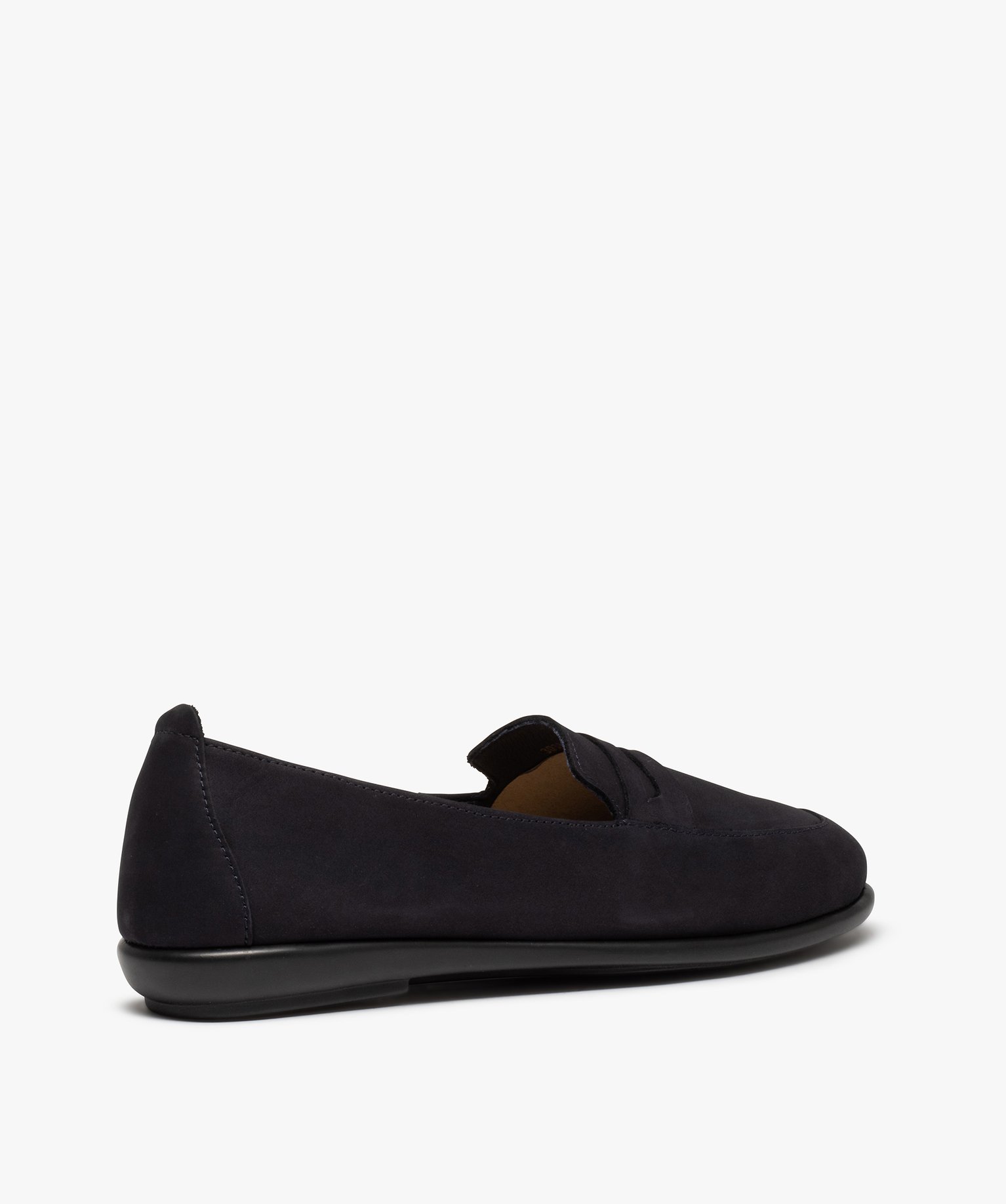 Mocassins femme à talon plat dessus cuir uni – Tanéo marine | GEMO