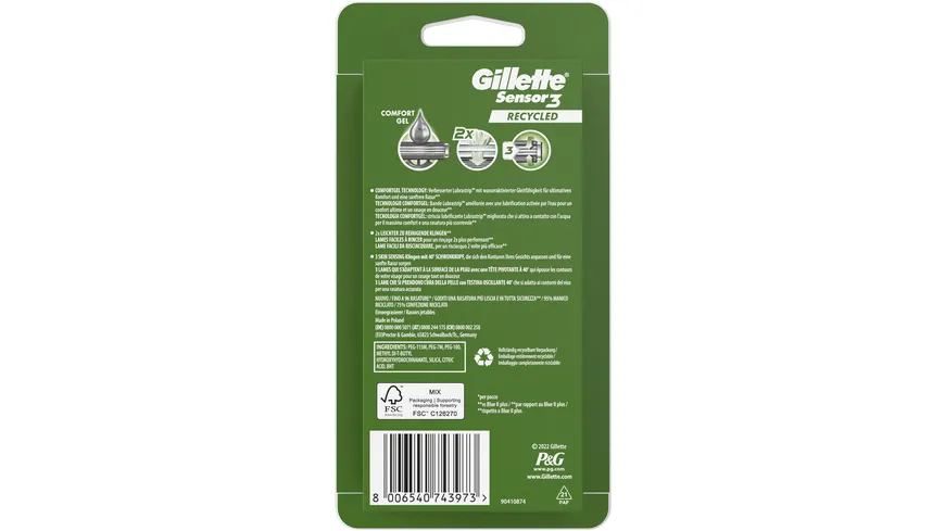Gillette Einweg Rasierer Sensor3 Recycled