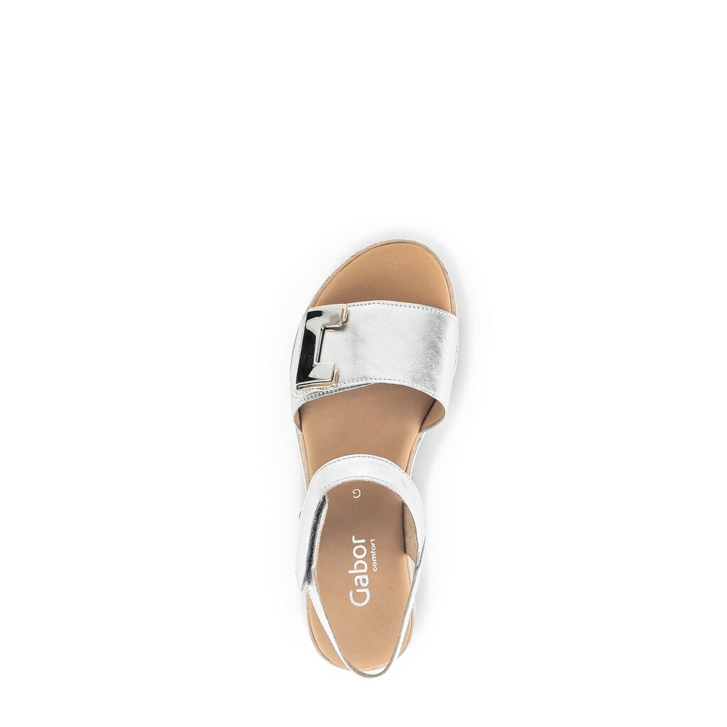 Gabor comfort Keilsandalette silber