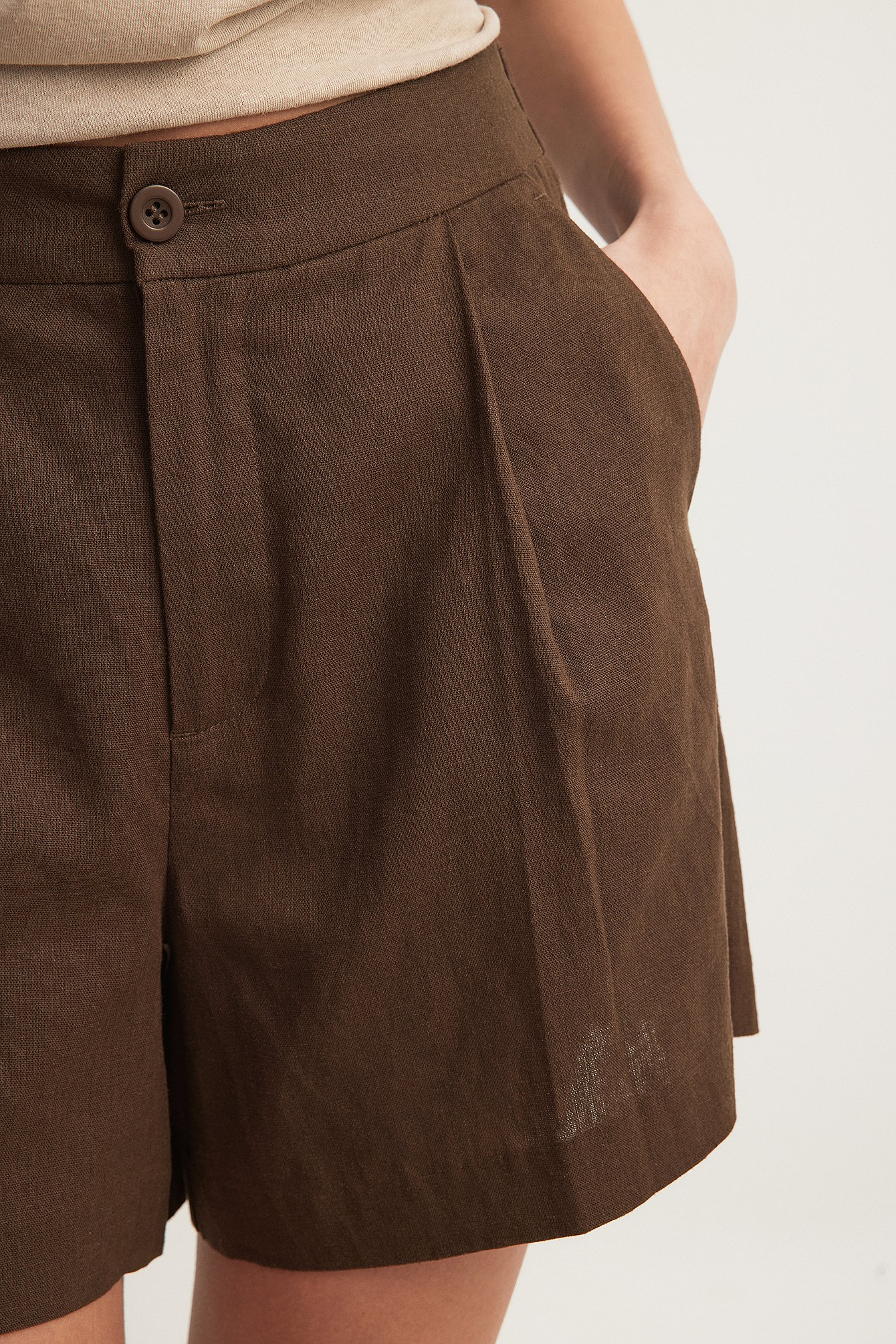 Shorts aus Leinen-Mix mit elastischem Rücken