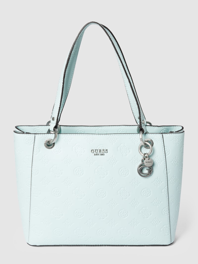 Tote Bag mit Label-Details Modell 'NOEL' in hellblau