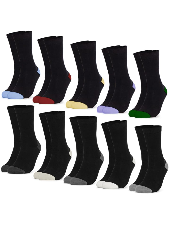 Occulto 10er Pack Muster Baumwollsocken Gertrud in Schwarz-Herbst günstig kaufen