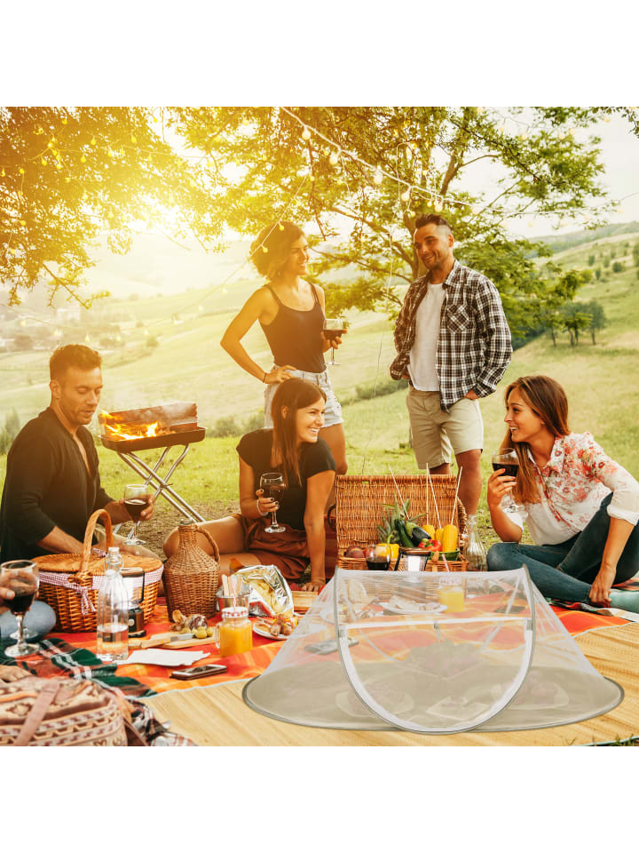 relaxdays Fliegenhaube in Grau/ Weiß - (B)110 x (H)40 x (T)58 cm günstig kaufen onesize
