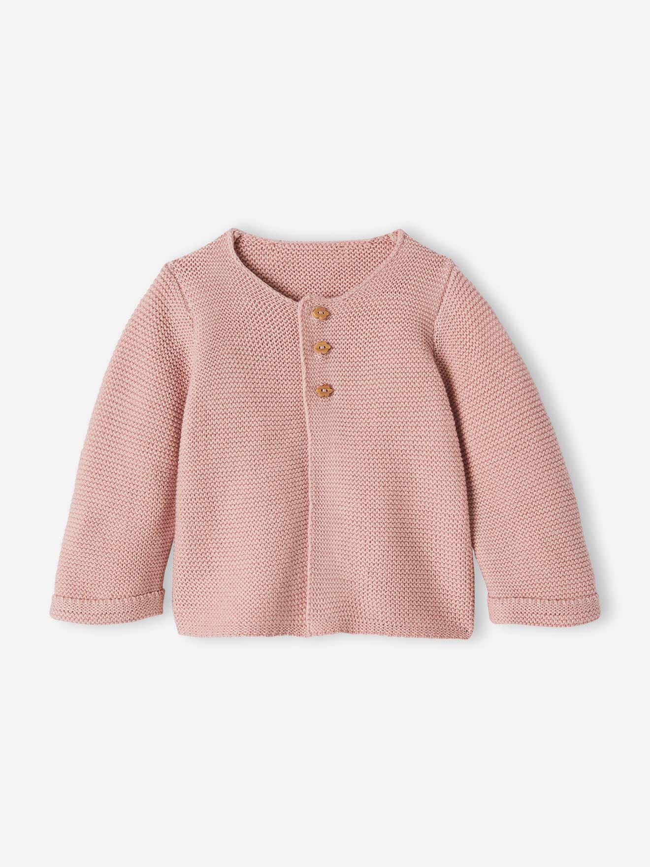 Cardigan en coton bébé fine jauge BASICS cappuccino