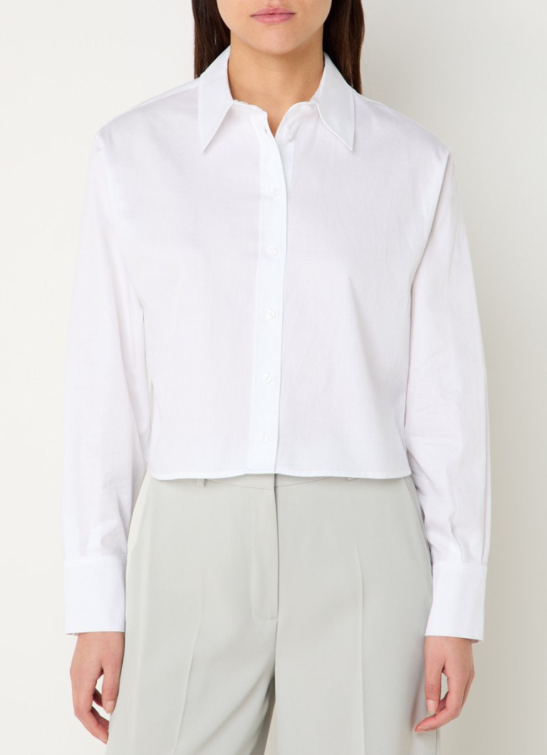 Calvin Klein cropped blouse with collar