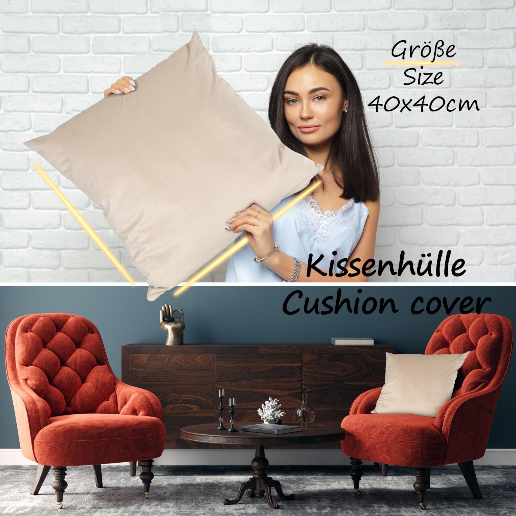 ANRO Dekokissen Kissenbezug Kissenhülle Deko Kissen Samt Uni mit oder ohne Füllung, Textil