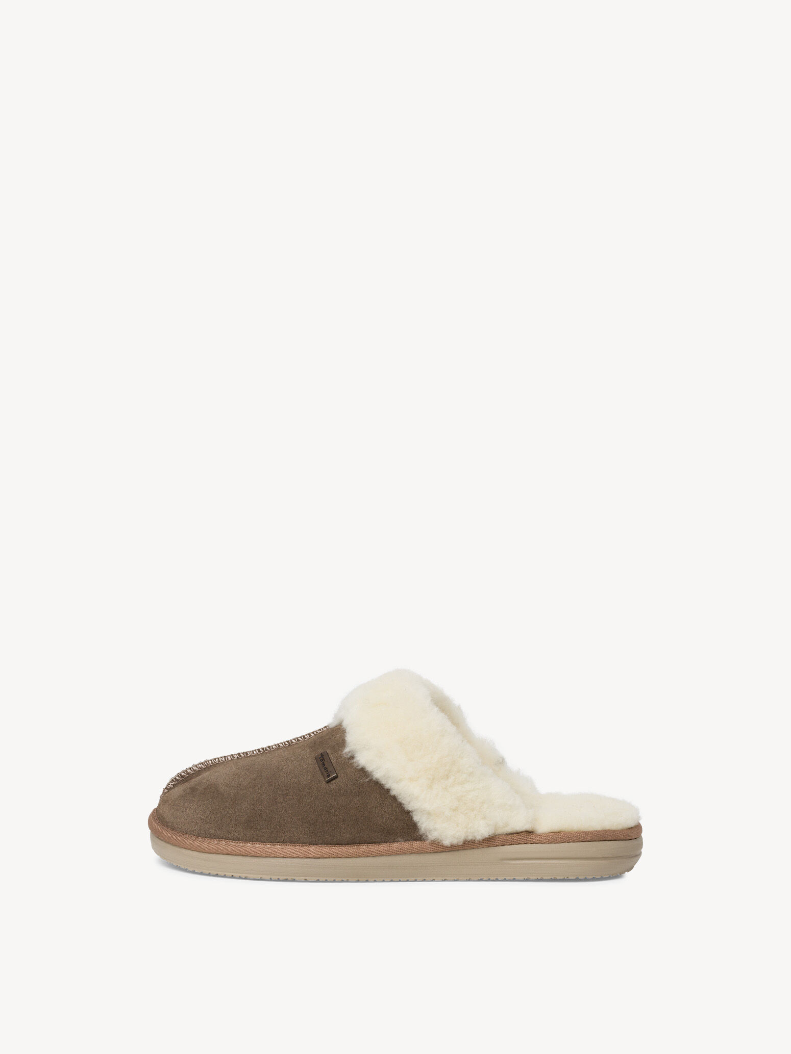 Pantoufle en cuir - beige