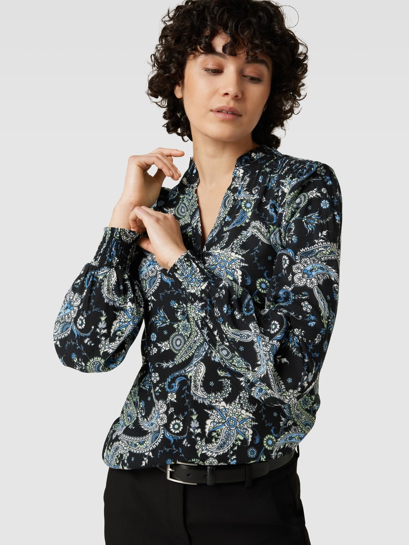 Bluse mit Paisley-Muster Modell 'Alma' in hellblau