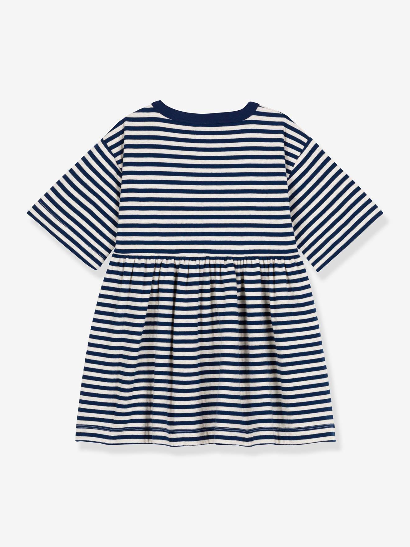 Petit Bateau Mädchen Kleid mit 3/4-Ärmeln PETIT BATEAU - blau
