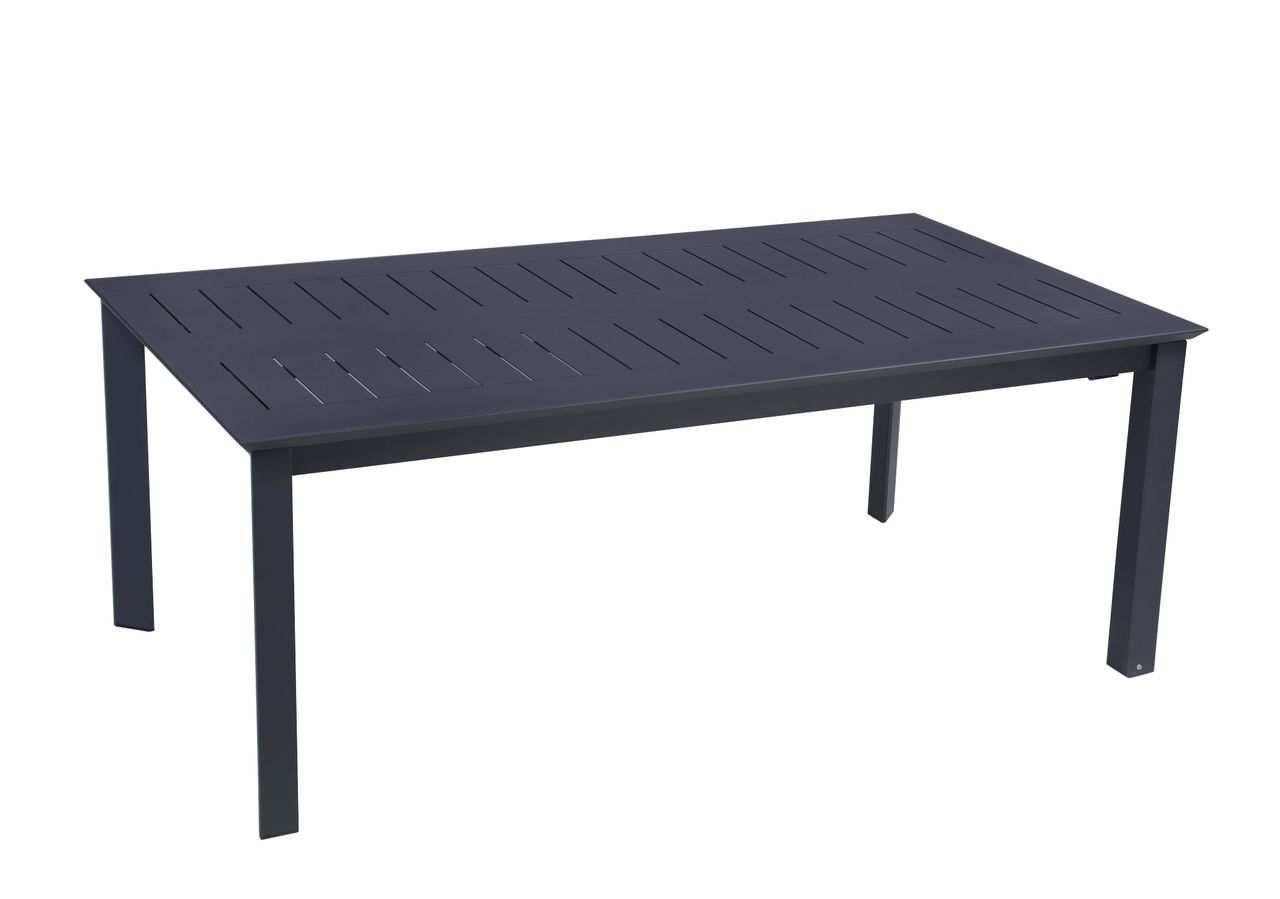 Happy Home ausziehbare Esstisch-Set Diningset 9 tlg. aus Aluminium dunkelgrau