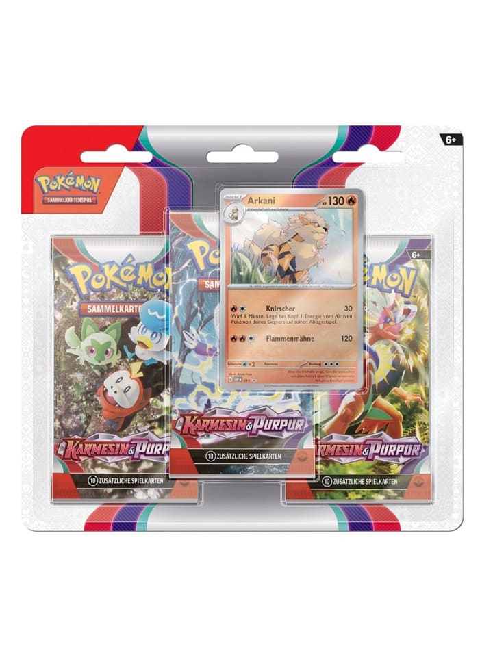 Pokémon Arkani | 3 Booster-Packs | Pokemon Karten deutsch | Karmesin & Purpur günstig kaufen onesize