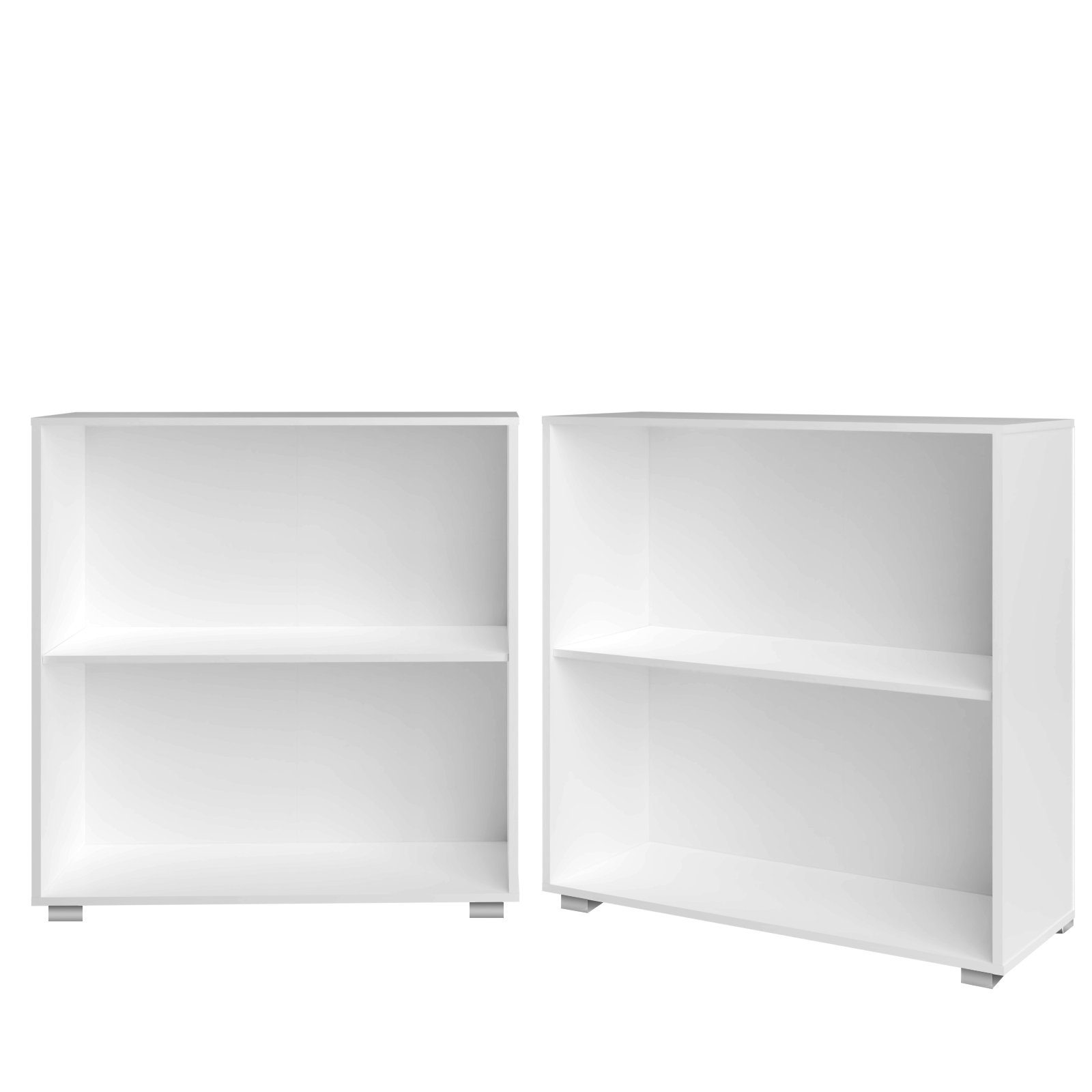 Casaria Bücherregal Vela, 77x60x28cm Weiß 2 Fächer Boden Höhenverstellbar 150kg Belastbarkeit