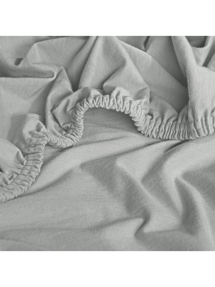 Erwin Müller Single-Jersey Boxspringbett-Spannbettlaken Freising in grau günstig kaufen