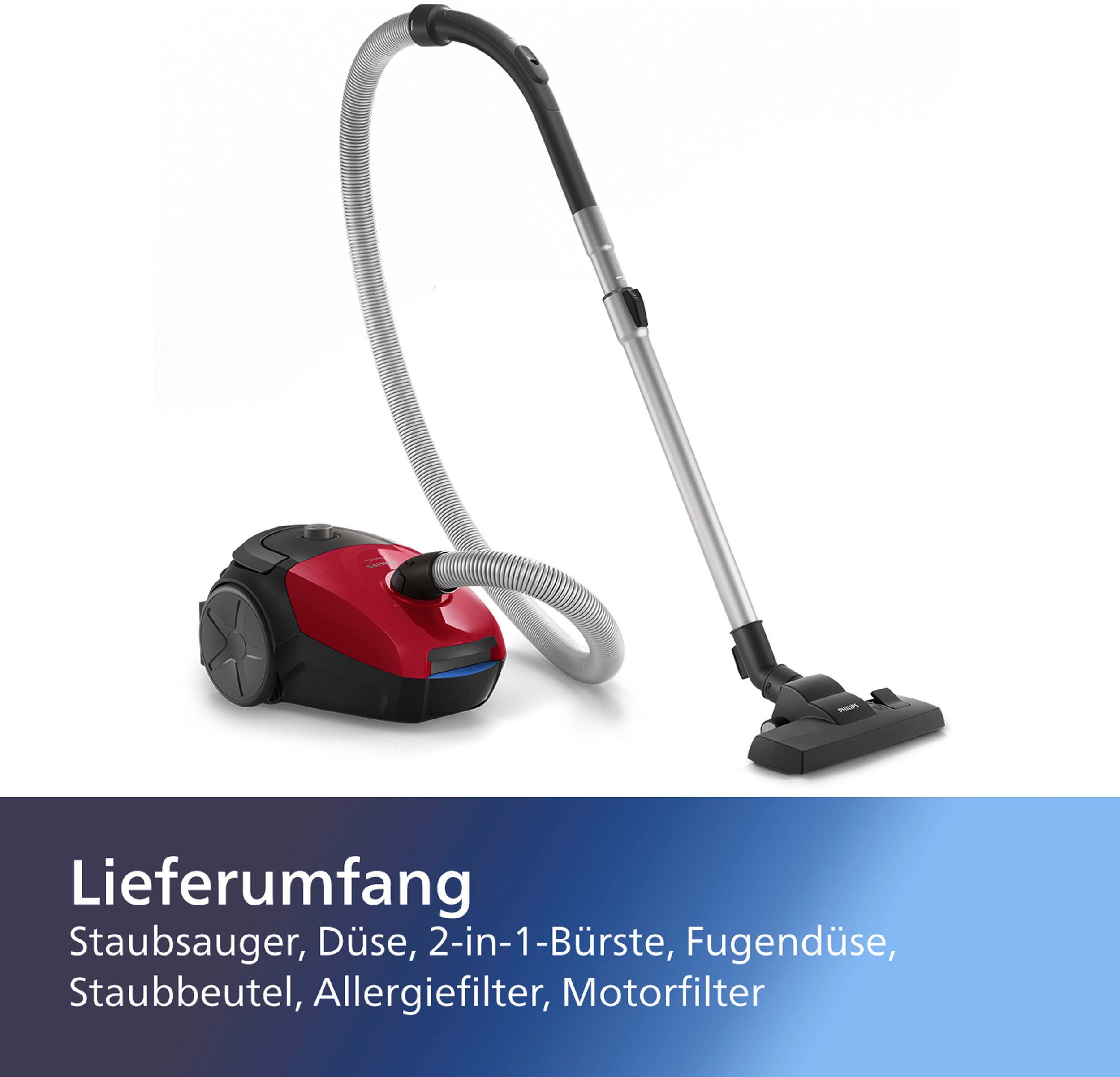 Philips Bodenstaubsauger FC8243/09, 900 W, mit Beutel